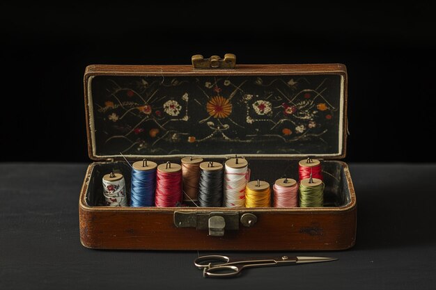 Skrzynka z igłami i niciami